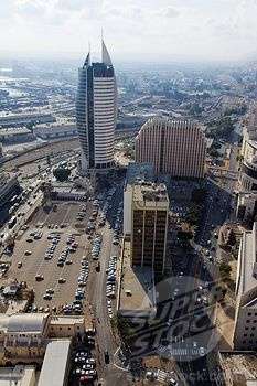 Photo:  Aerial view of downtown Haifa, ISRAEL.